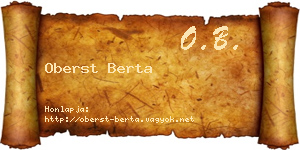 Oberst Berta névjegykártya